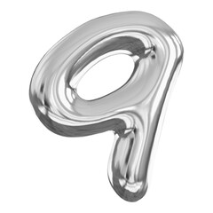 Silver 3d Number 9