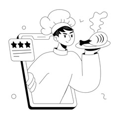 Poster - A doodle mini illustration of live cooking 