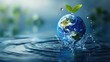 World water day graphic design generative ai background with copy space. Concept of eco life or save the world