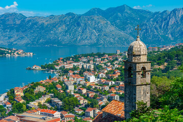 Sticker - Panorama view of Kotor from Giovanni fortress in Montenegro