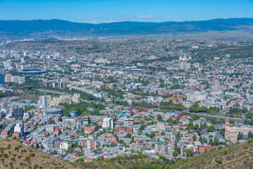 Poster - Residential neighborhood of Tbilisi with a football arena, Georgia