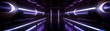 Futuristic Sci-Fi Corridor Scene with Neon Lights and Dark,Sleek Architectural Elements