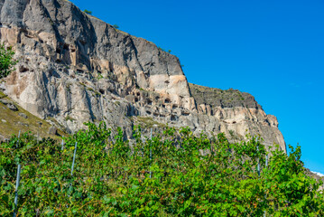 Sticker - Panorama view of Vardzia caves in Georgia