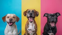  Canines And Felines From Different Breeds Share Laughter On Colorful Studio Settings
