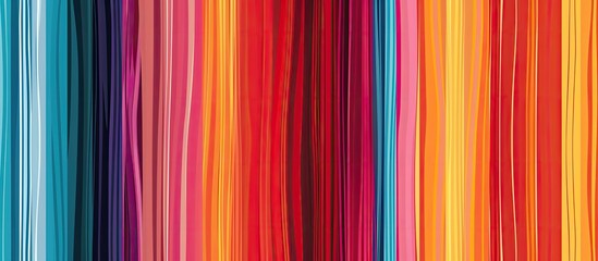 Canvas Print - An artistic display of colorfulness with a vibrant striped background featuring a rainbow of colors including purple, pink, magenta, electric blue, and peach