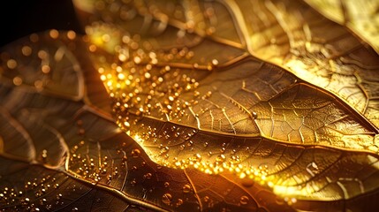 Wall Mural - Exquisite Golden Leaf Texture in Cinematic Photographic Style