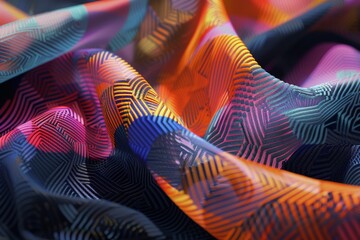 Poster - Abstract Geometric Textile Pattern Inspired by Mathematical Shapes
