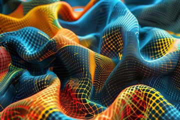 Poster - Abstract Textile Design with Mathematical Inspiration in Modern Style