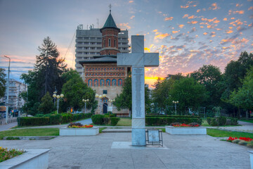 Poster - Sunrise view of the Church of Saint Nicholas the Lord in iasi, Romania