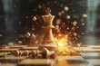 Chess Piece Breaking Through Opponent's Defense - Strategic Triumph Illustration