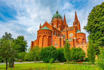 Wall Mural - Summer day at Saint Peter cathedral in Djakovo, Croatia