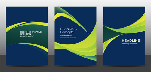 Wall Mural - template vector design set for brochure, annualreport, corporate presentation, portfolio, flyer, lay