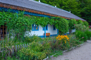 Poster - Historical houses at Astra ethnography museum in Sibiu, Romania