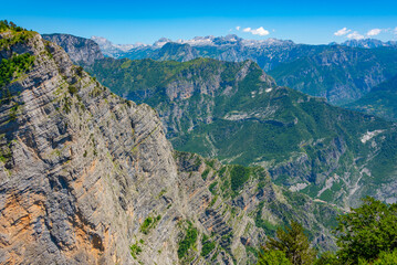 Wall Mural - Grlo Sokolovo viewpoint over border between Montenegro and Albania