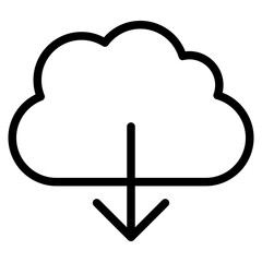 Sticker - download icon, cloud downloading symbol, arrow up icon