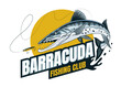 Catching Barracuda Fish T-Shirt Design in Vintage Style