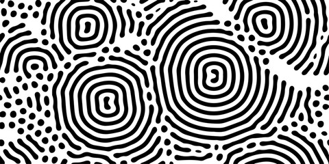 Poster - Reaction diffusion organical texture, system found in biology, geology and physics also known as Turing pattern. Black and white vector illustration. 