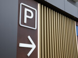 Fototapeta  - parking car road panel signage and arrow sign only for car