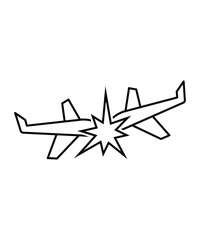 Poster - airplane crash icon, vector best line icon.