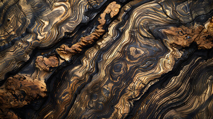 Wall Mural - Olive wood texture background portrayed with enhanced smoked finishing