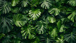 Dense tropical leaves seamless pattern