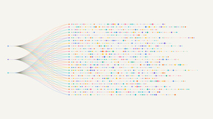 Poster - Big data visualization. Social network, financial analysis of complex databases. Data mining. Vector technology background. Information analytics concept.