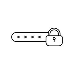 Poster - Password lock vector icon. Simple protection icon. Stars password data protection.