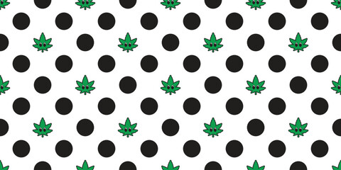 weed seamless pattern cannabis leaves eye cartoon marijuana leaf vector plant flower gift wrapping p