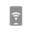 Smartphone and wi fi vector icon. Phone and wi-fi network symbol.