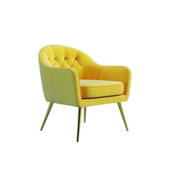 Wall Mural - A yellow chair against a Transparent Background