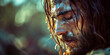 Closeup view of the face of Jesus Christ