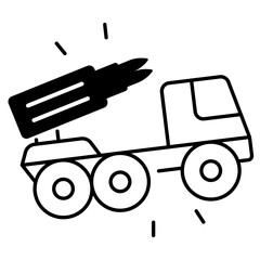 Wall Mural - Truck With Missile Icon