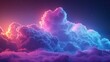 A 3D render of a colorful cloud with glowing neon, symbolizing a portal to another dimension