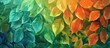 A vibrant painting showcasing colorful leaves in a rainbow of hues, resembling a beautiful flower garden on canvas