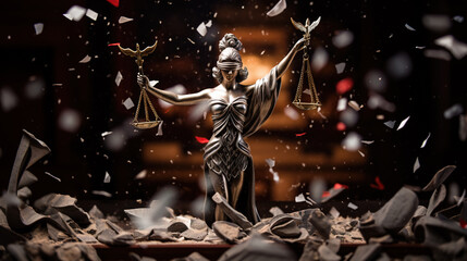 Canvas Print - Lady Justice Statue Temple