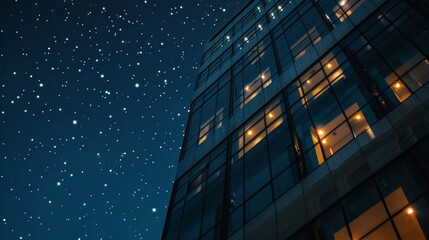 Poster - the windows on the building twinkle like stars in th ai generated illustration