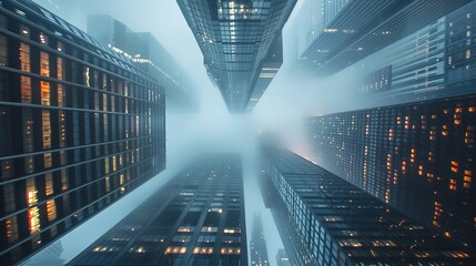 Poster - Tracing the path of virtual reality through a city o  AI generated illustration