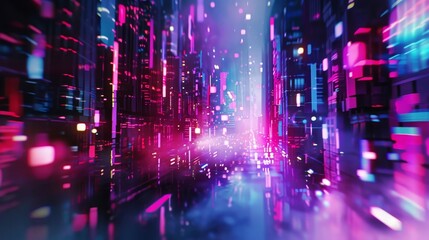 Poster - urban nightlife inspiration a vibrant blend of neon ai generated illustration