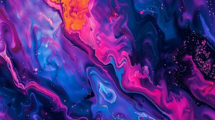 Leinwandbilder - Vibrant fluorescent hues blending seamlessly  AI generated illustration