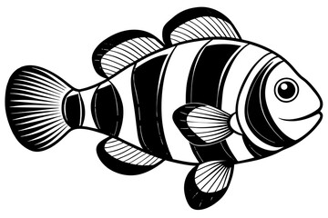 clownfish silhouette vector illustration