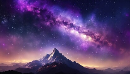 Wall Mural - galaxy milky way with purple nebula