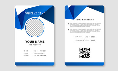 Wall Mural - Corporate identity card design template. Office ID card layout design. Vector
