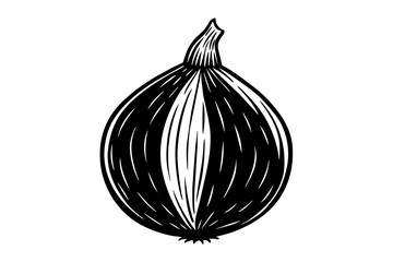 Sticker - onion silhouette vector illustration