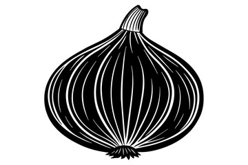 Sticker - onion silhouette vector illustration