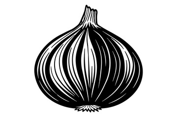 Sticker - onion silhouette vector illustration