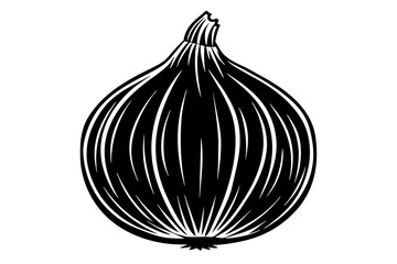 Sticker - onion silhouette vector illustration