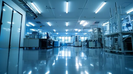 Poster - a high-tech research facility with advanced equipment ai generated illustration