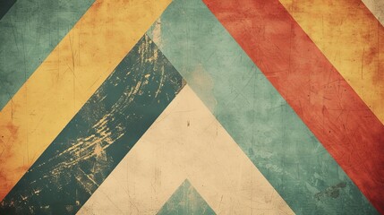 Poster - A retro-inspired background with vintage textures  AI generated illustration