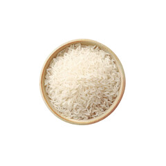 Wall Mural - Bowl of rice close-up on Transparent Background