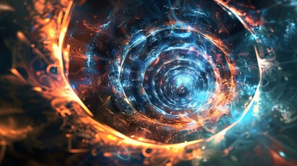 Aufkleber - an abstract concept of time depicted as a swirling vortex ai generated illustration